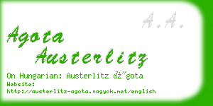 agota austerlitz business card